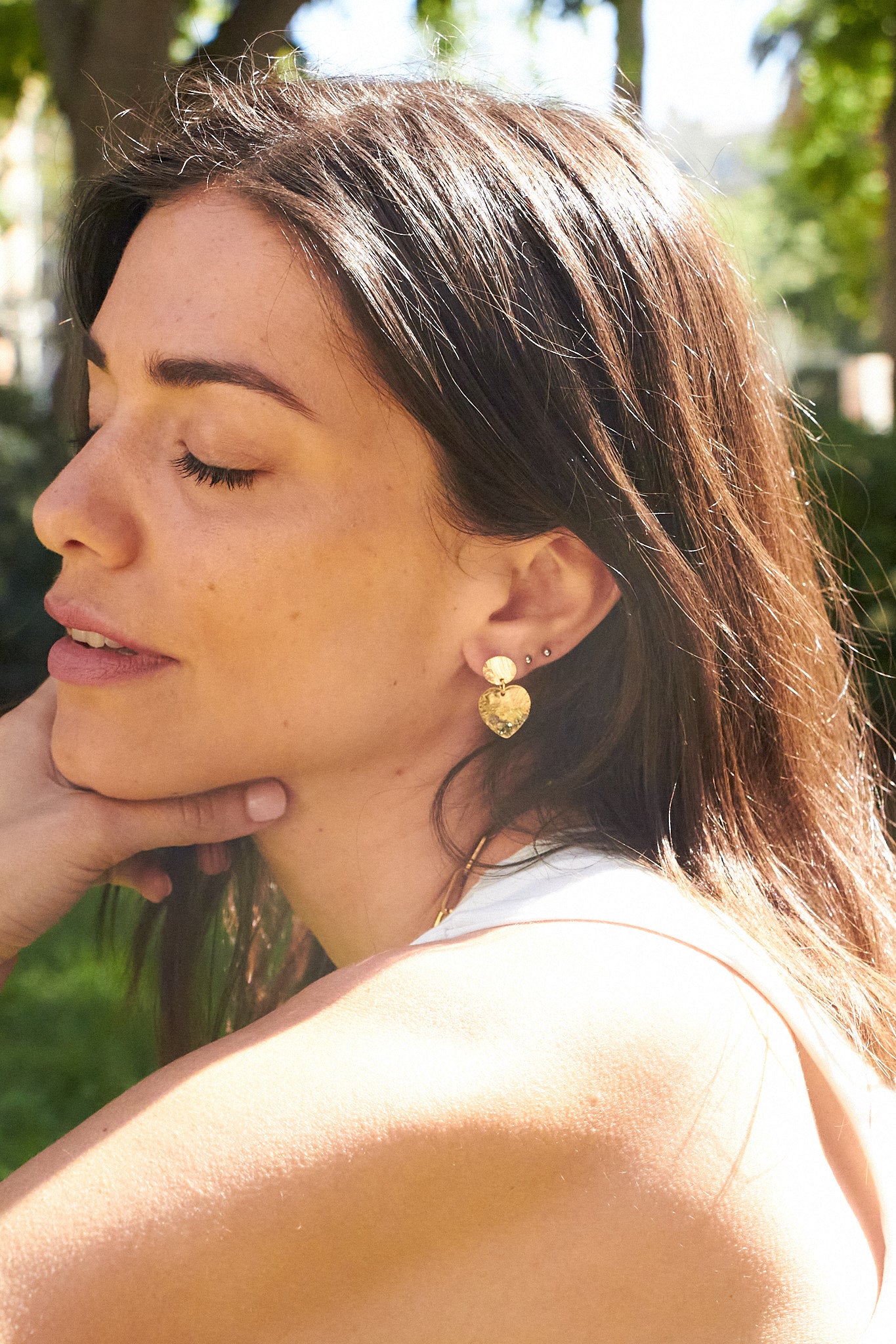 Pyrite Heart Earrings