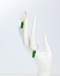 Green Jade Hoops