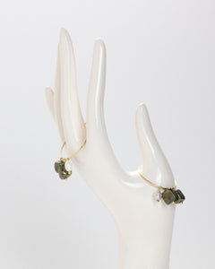 Pyrite & Pearl Hoops