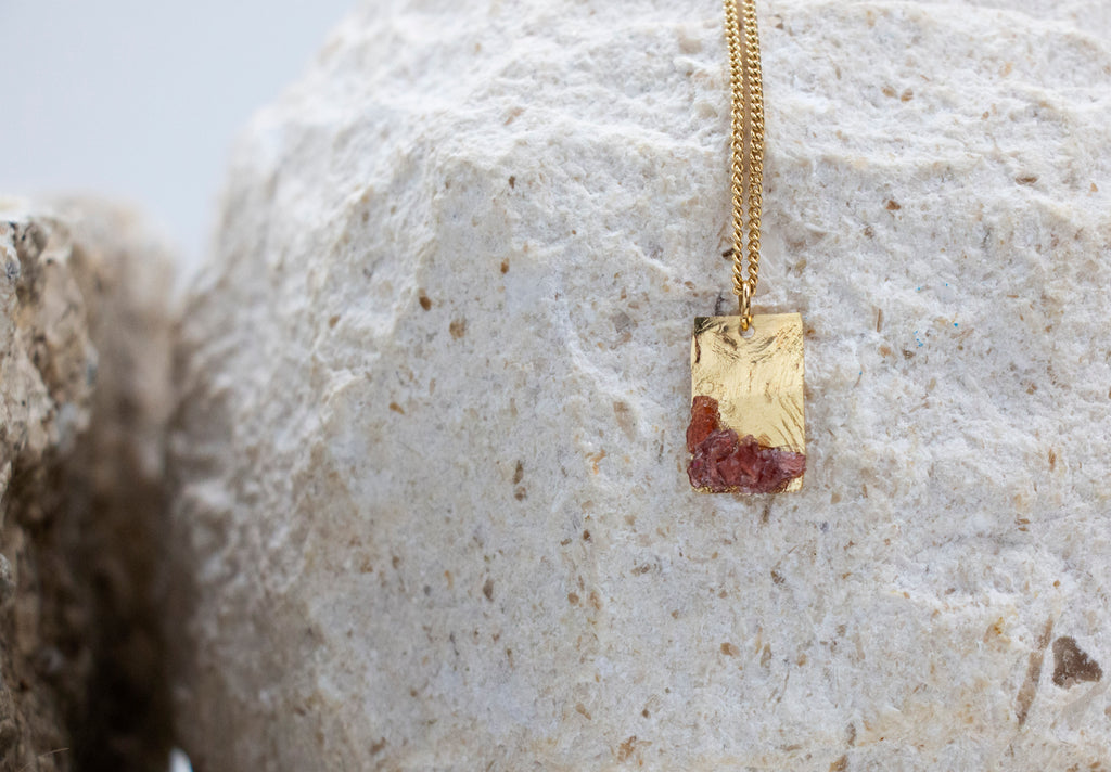 Lepidolite Rectangle Necklace