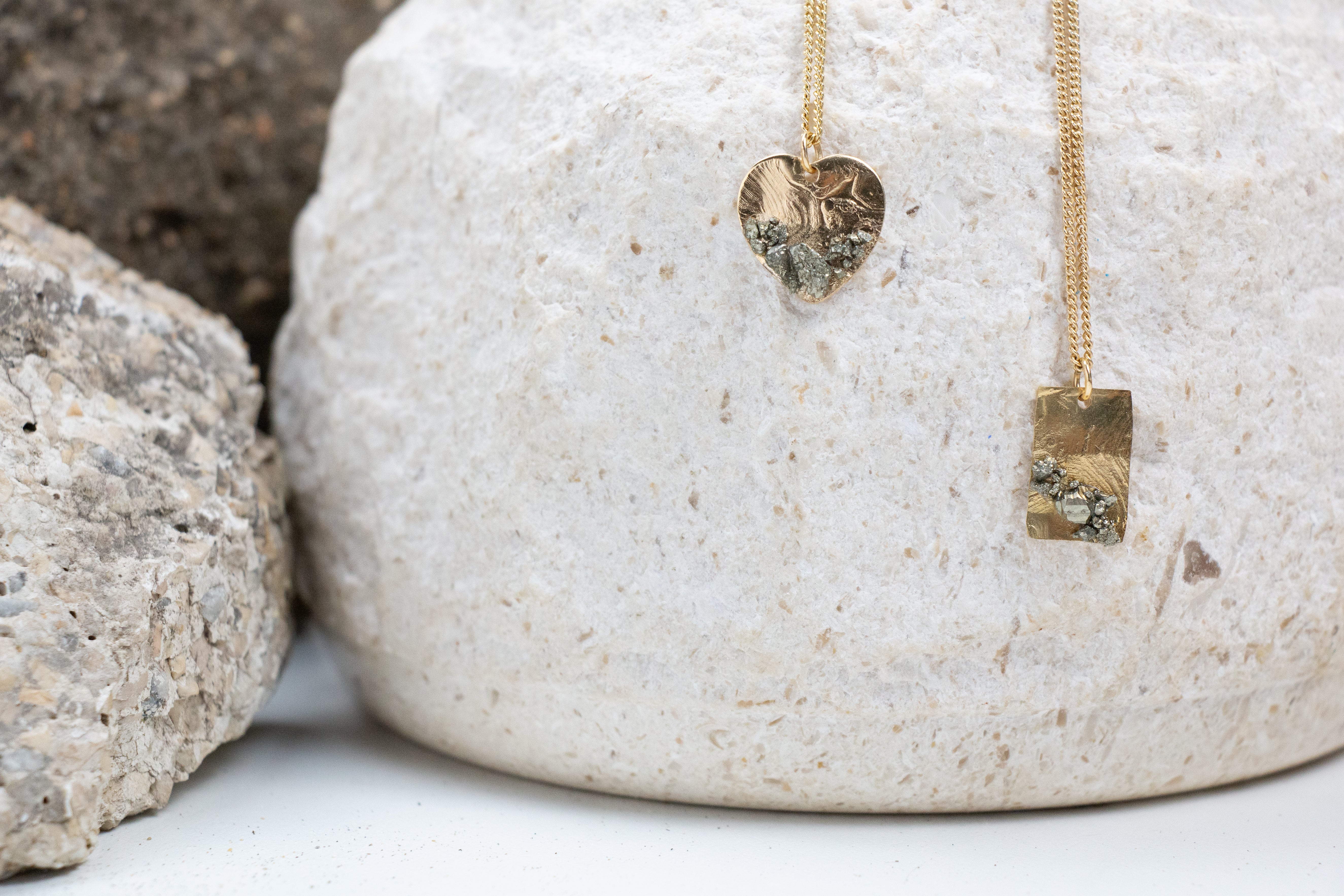 Pyrite Heart Necklace