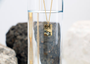 Pyrite rectangle necklace