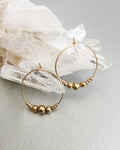 Golden Beads Big Hoop Earrings