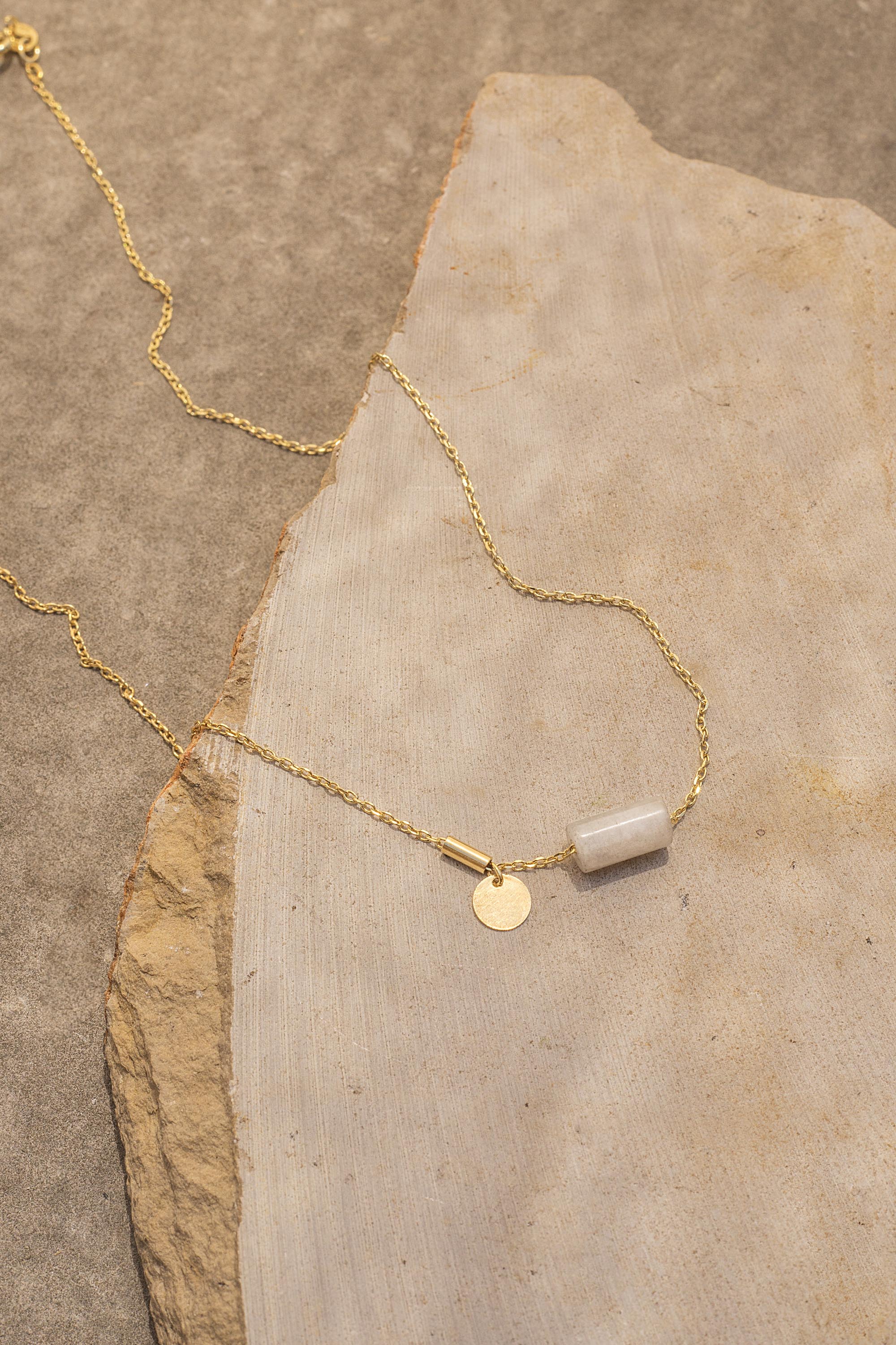 White Jade Disc Necklace