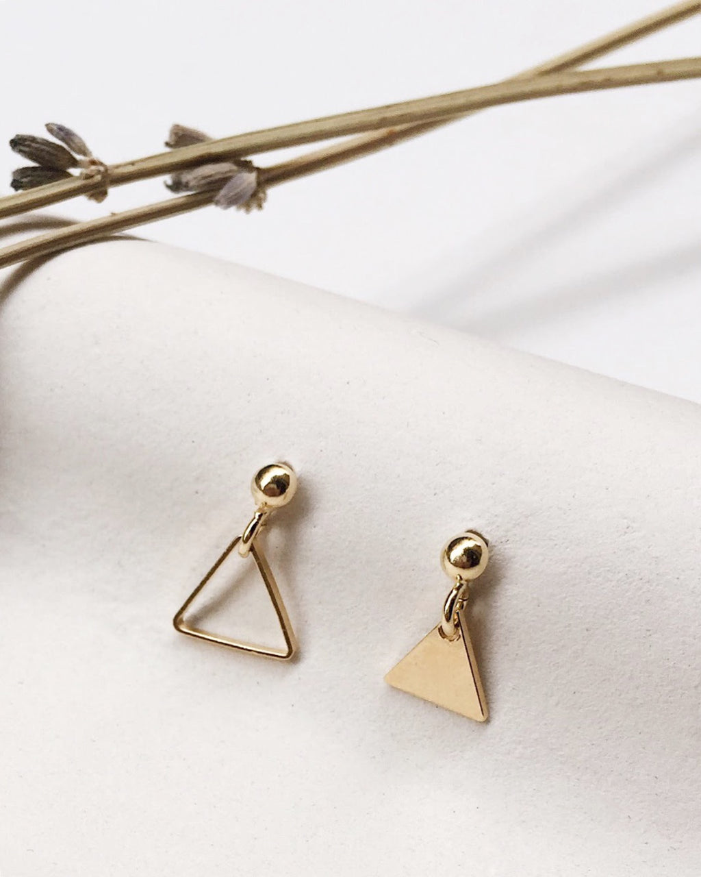 Dangle Full Empty Triangle Earrings