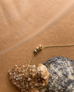 Pyrite & gold beads necklace