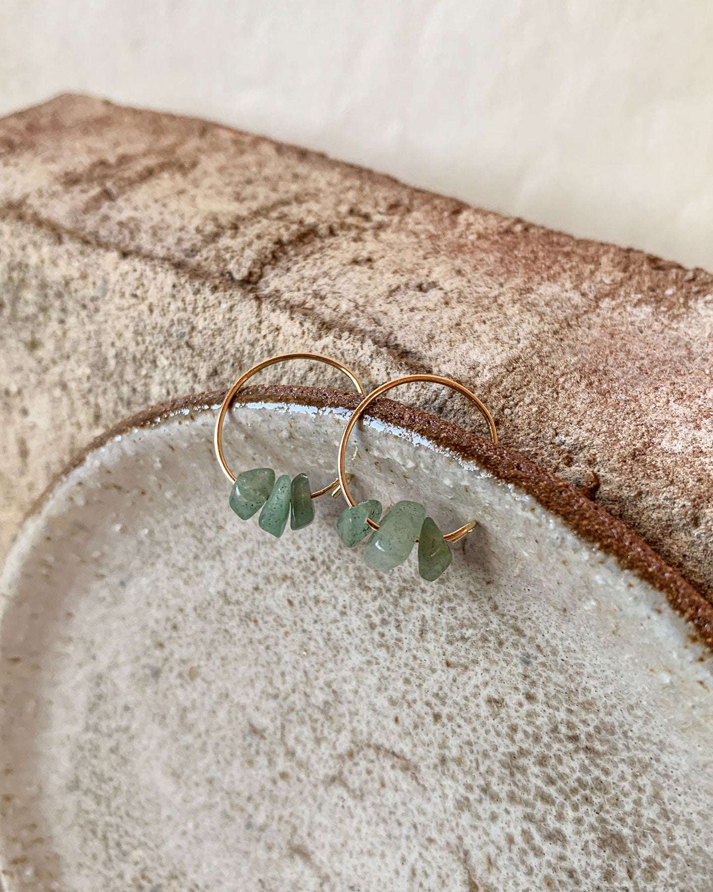 Mini hoops jadestone / quartz