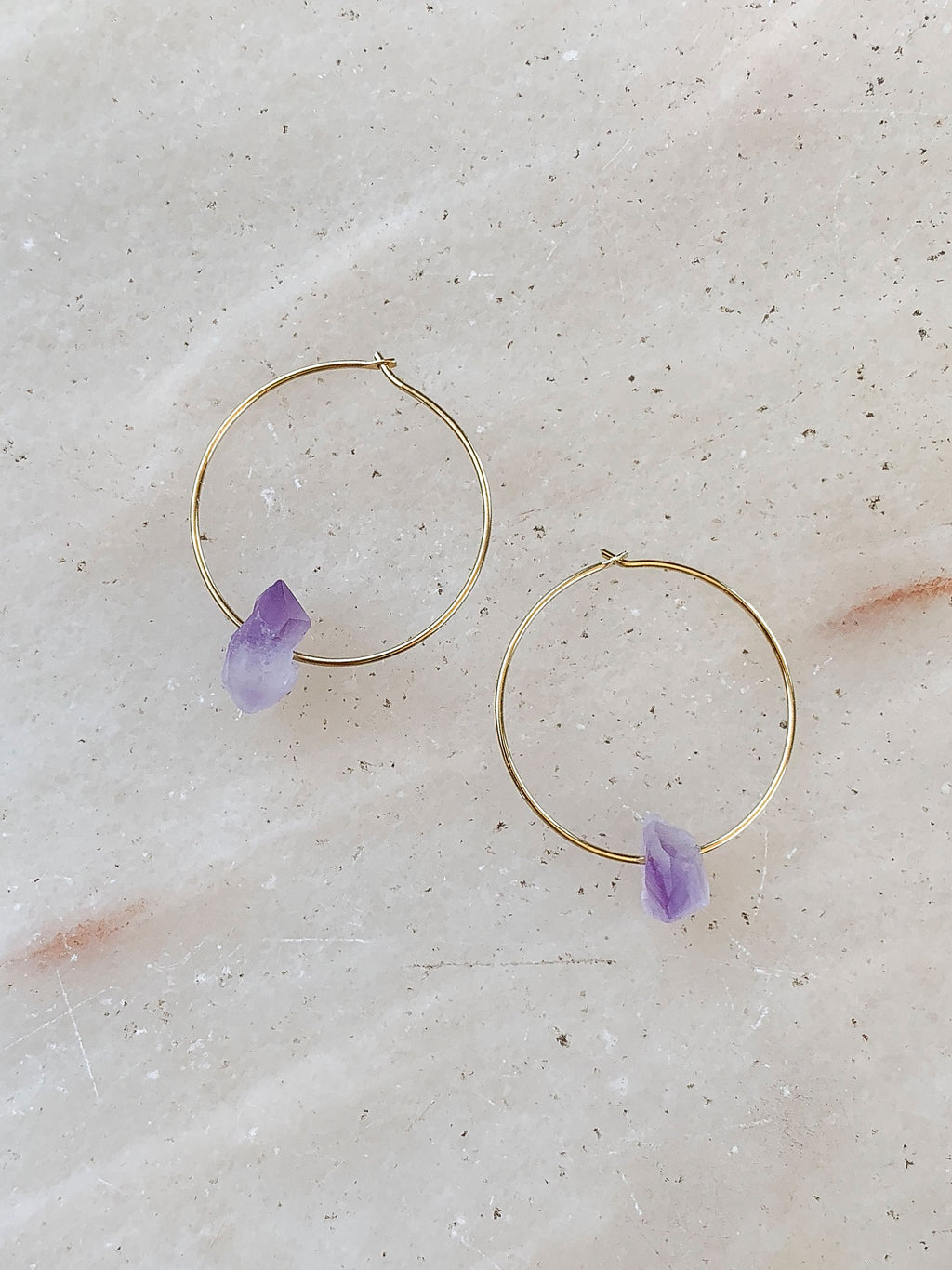 Amethyst Hoops